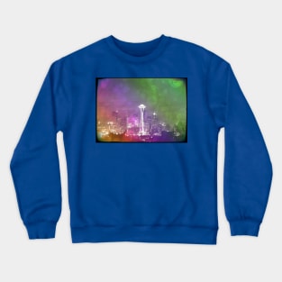 Downtown Seattle Rainbow Bokeh Crewneck Sweatshirt